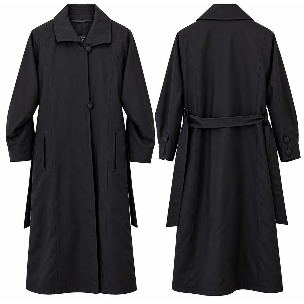 Vintage London Fog Black Trench Coat with Removable Liner Size 6 Reg USA Made
